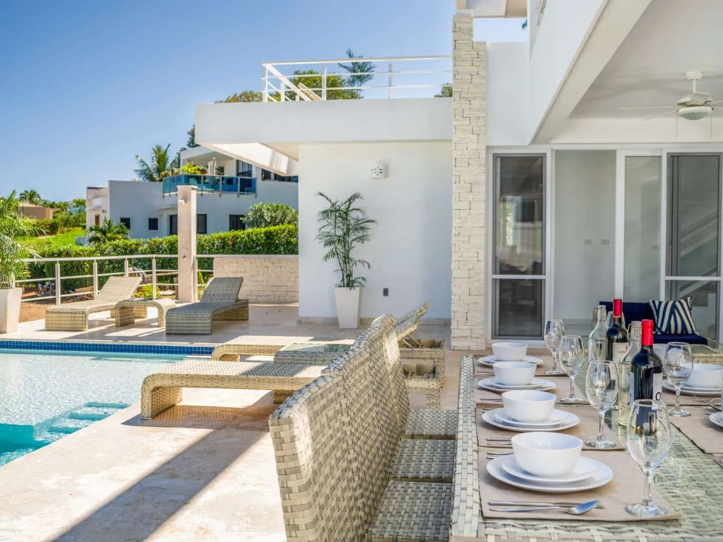 Casa Linda Villa Seashell Covered Terrrace and Pool 01