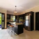 Modern Kitchen with double sink, large pantry in Main House for Sale at Casa Linda Dominican Republic