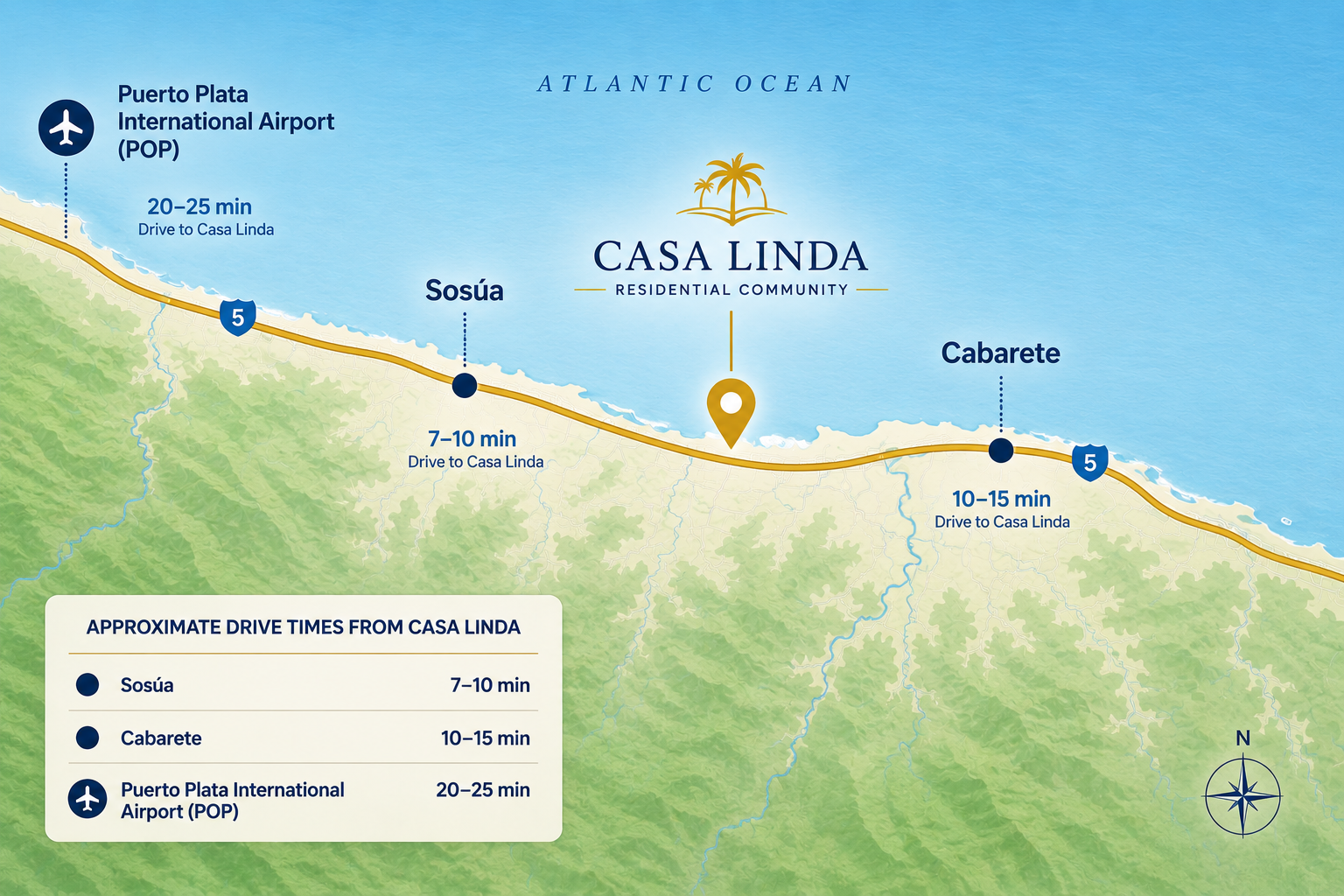 Area Map Around Casa Linda