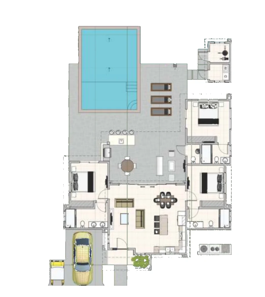 Villa Sunseeker Casa Linda 3-Bedroom-Floor-Plan
