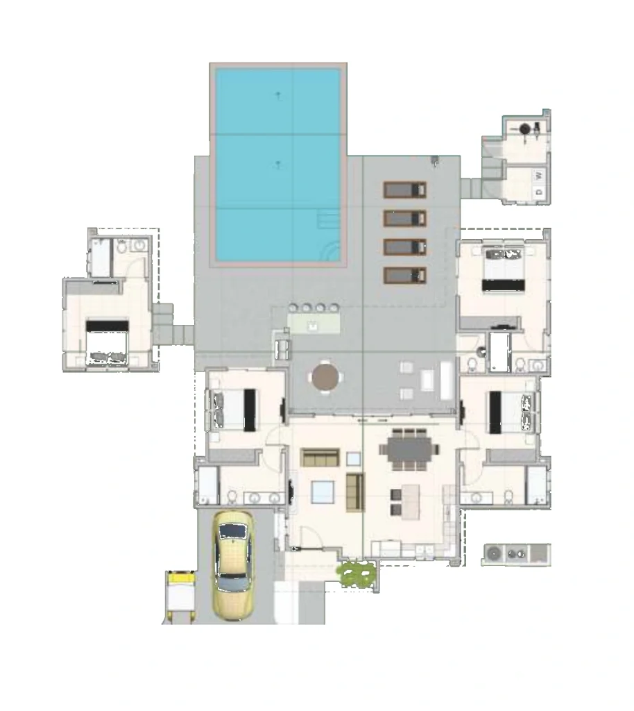 Villa Sunseeker Casa Linda 4-Bedroom-Floor-Plan